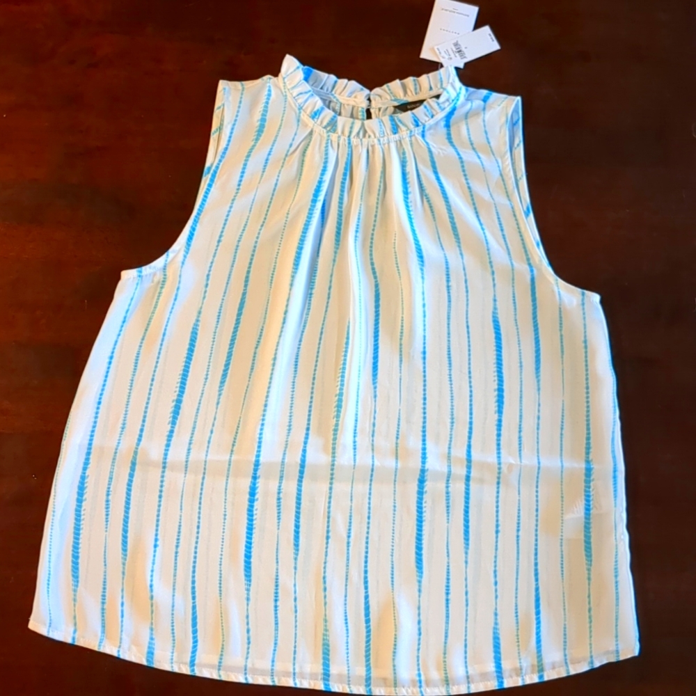 Banana Republic Sleeveless Ruffled Neck Top